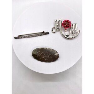 Vintage brooches for Mom, three, sterling silver and silver toned